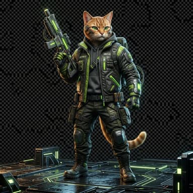Cat Warrior Multi Color