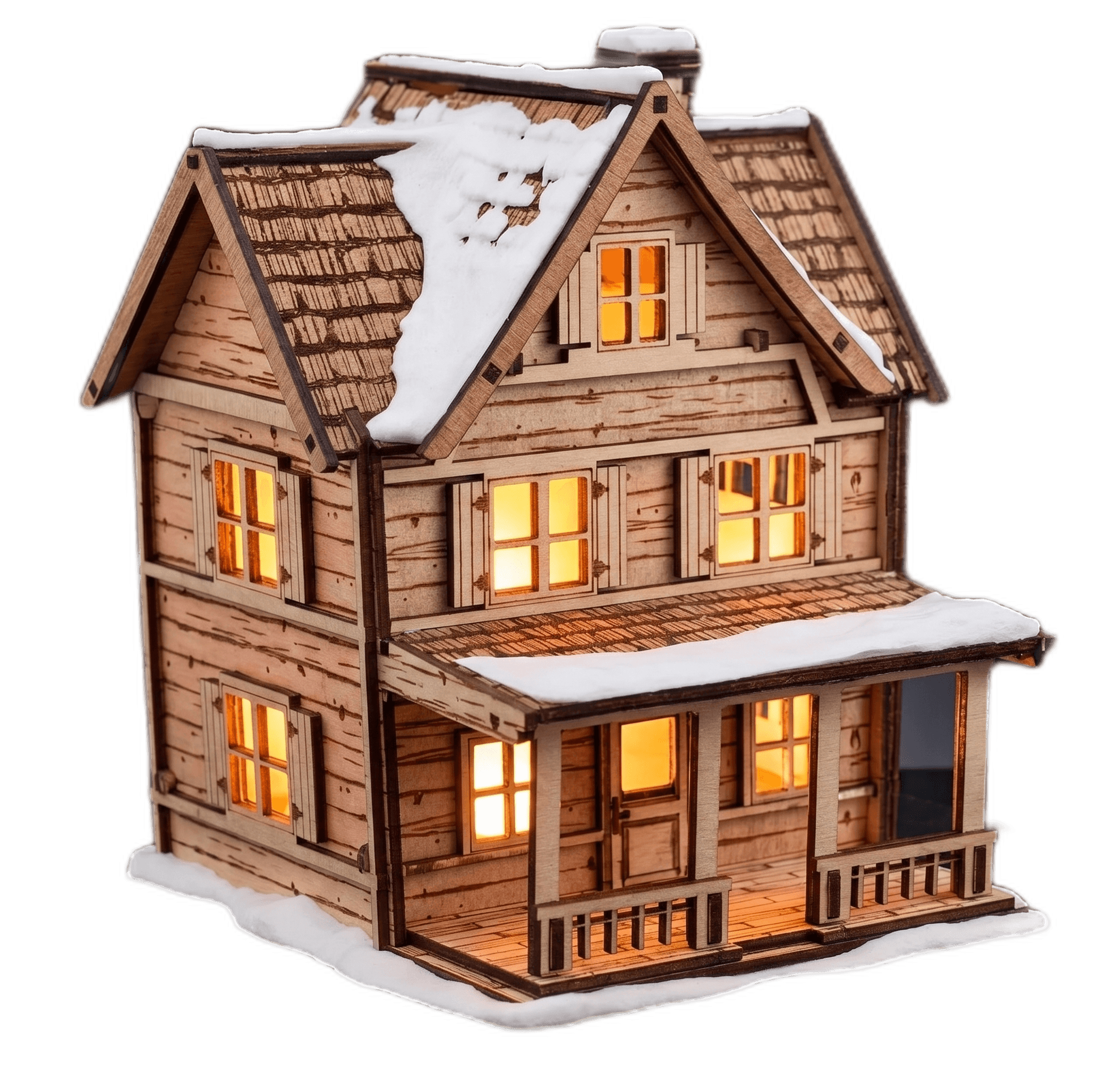 Winter Cottage LED Lamp 0