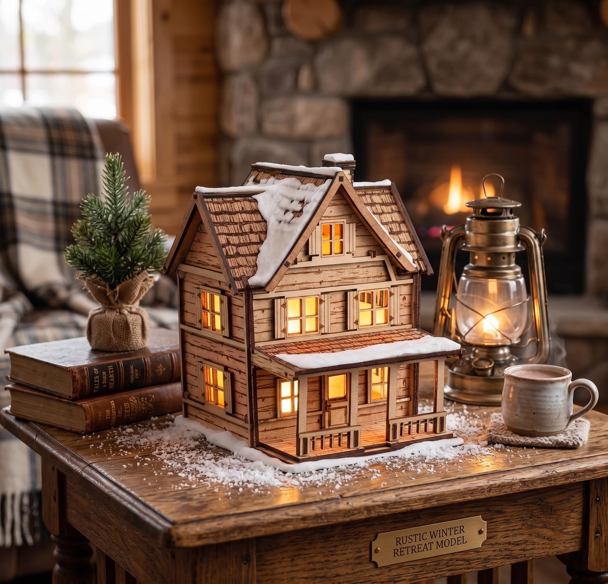 Winter Cottage LED Lamp 1