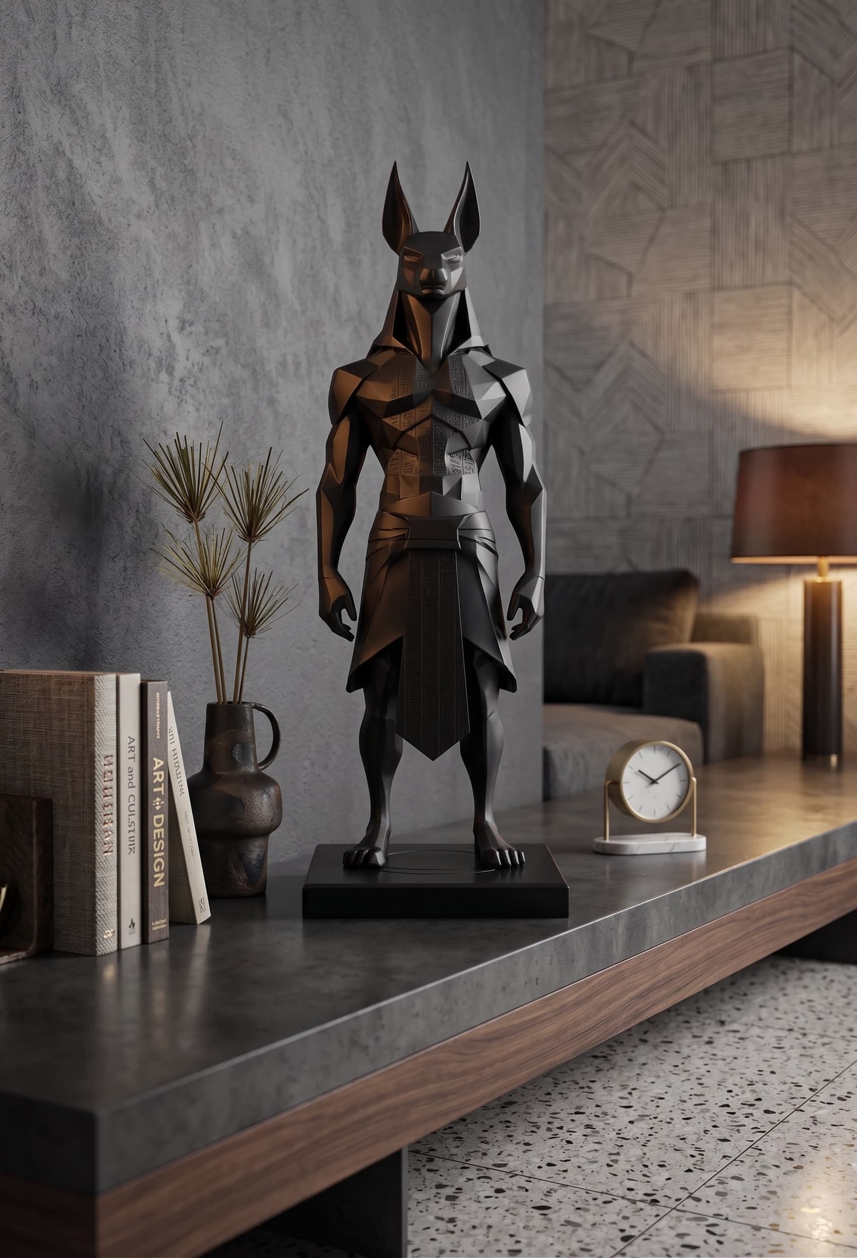 Minimalist Low Poly Anubis Statue 1
