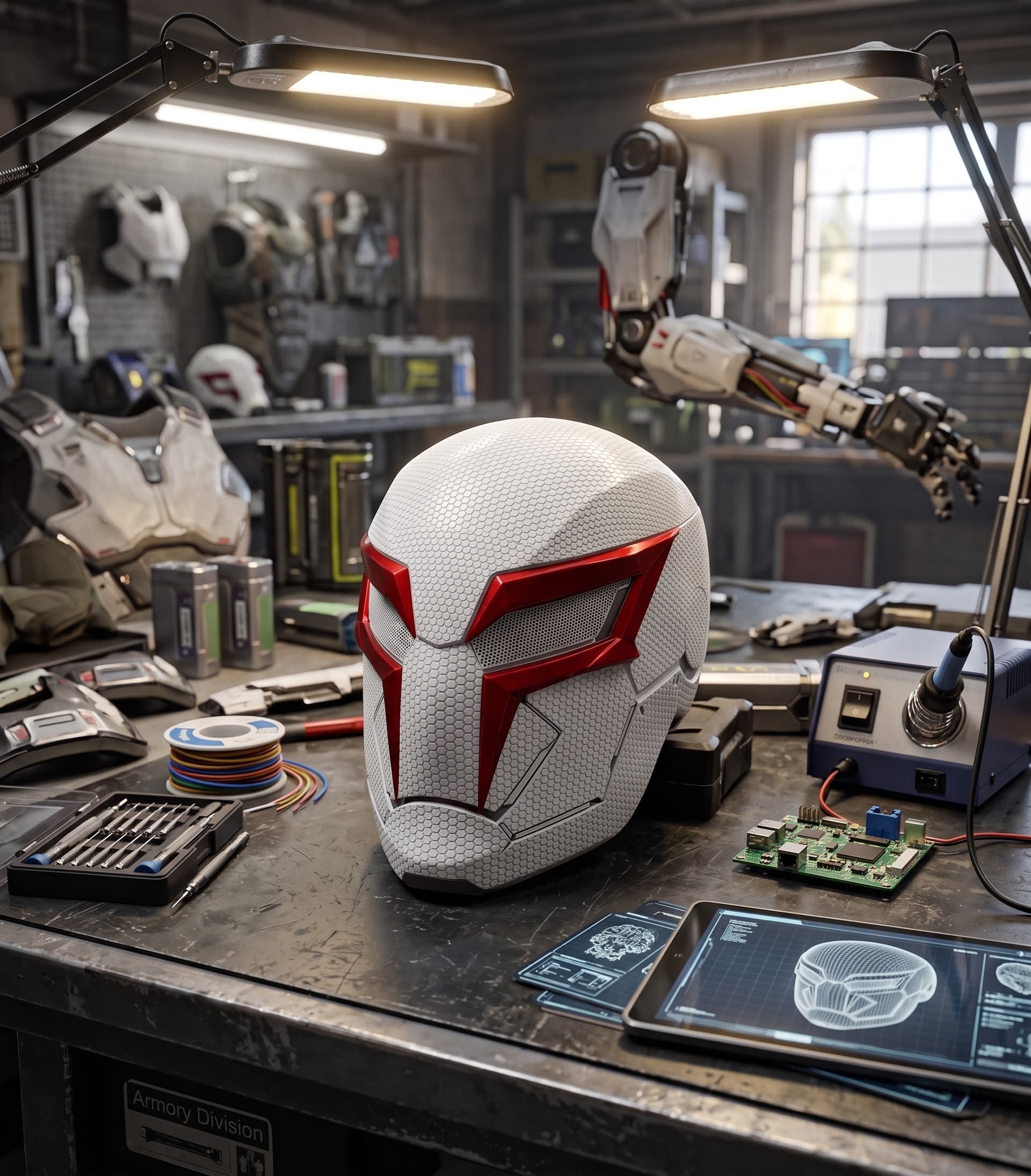 Spiderman White Helmet Textured 1