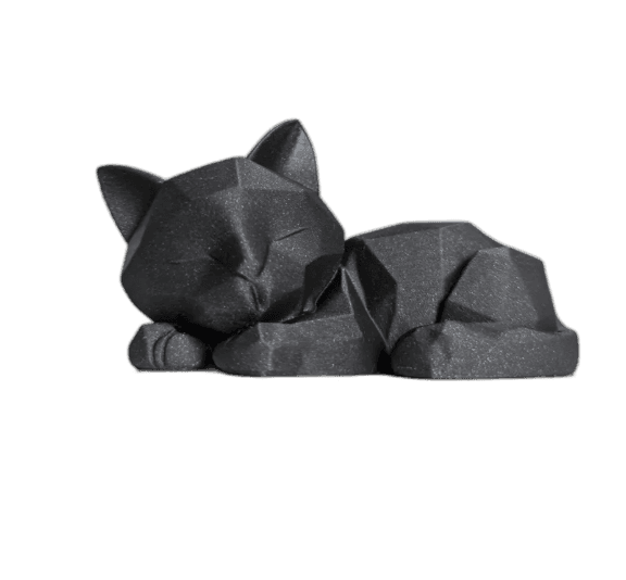 Cute Sleeping Low Poly Kitten